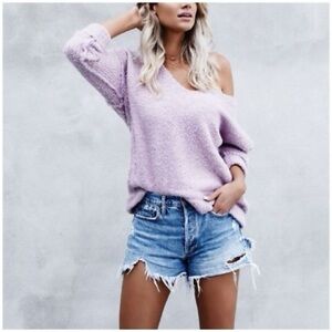 Free People Lilac Oversized Sweater Size XS